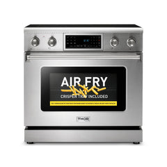 Perfectly Condition Openbox with Super Discount Thor Kitchen 36 Inch Air Fry and Self - Clean Professional Electric Range, TRE3601 - R - Smart Kitchen Lab