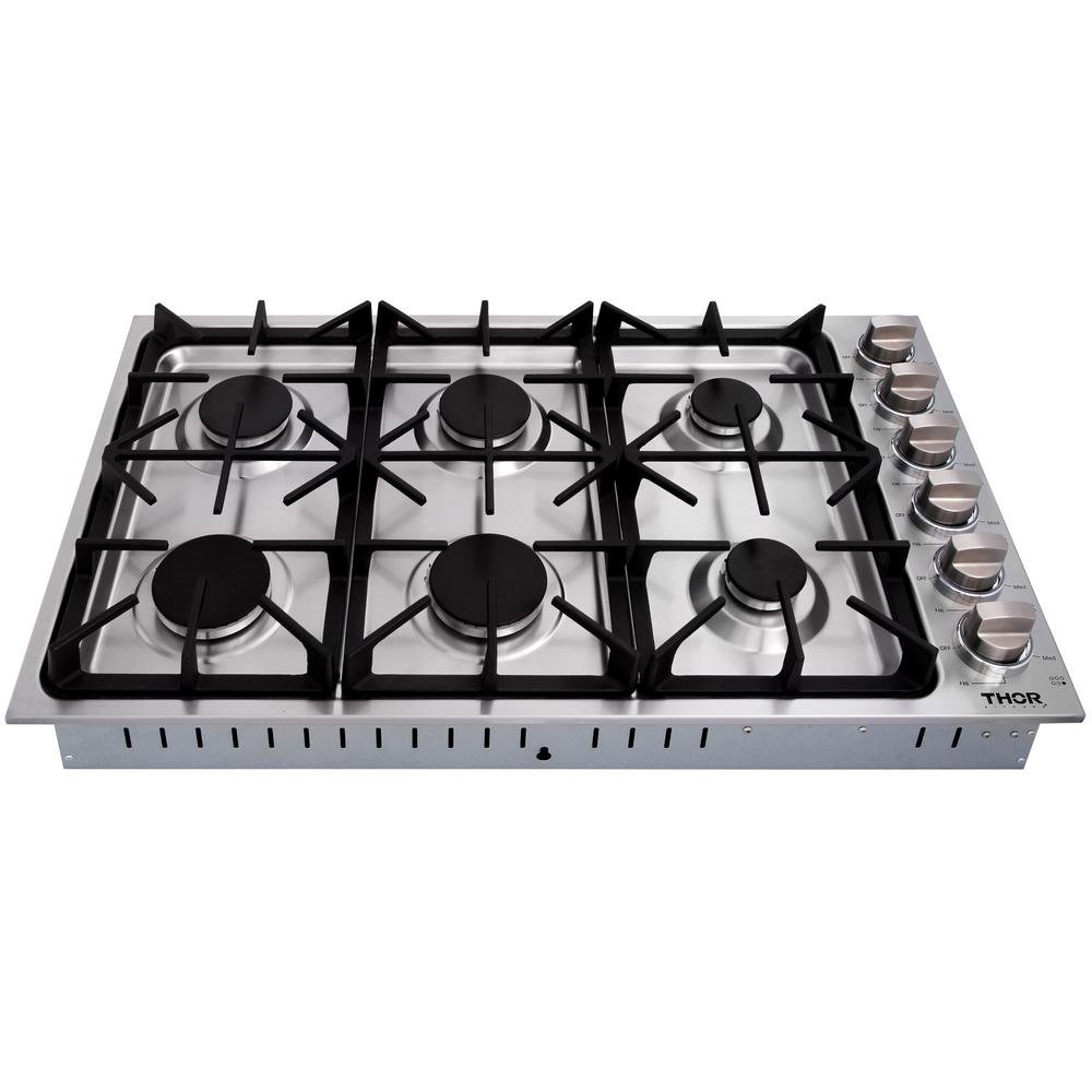 Thor 36 in. Drop - in Natural Gas Cooktop in Stainless Steel, TGC3601 - Smart Kitchen Lab