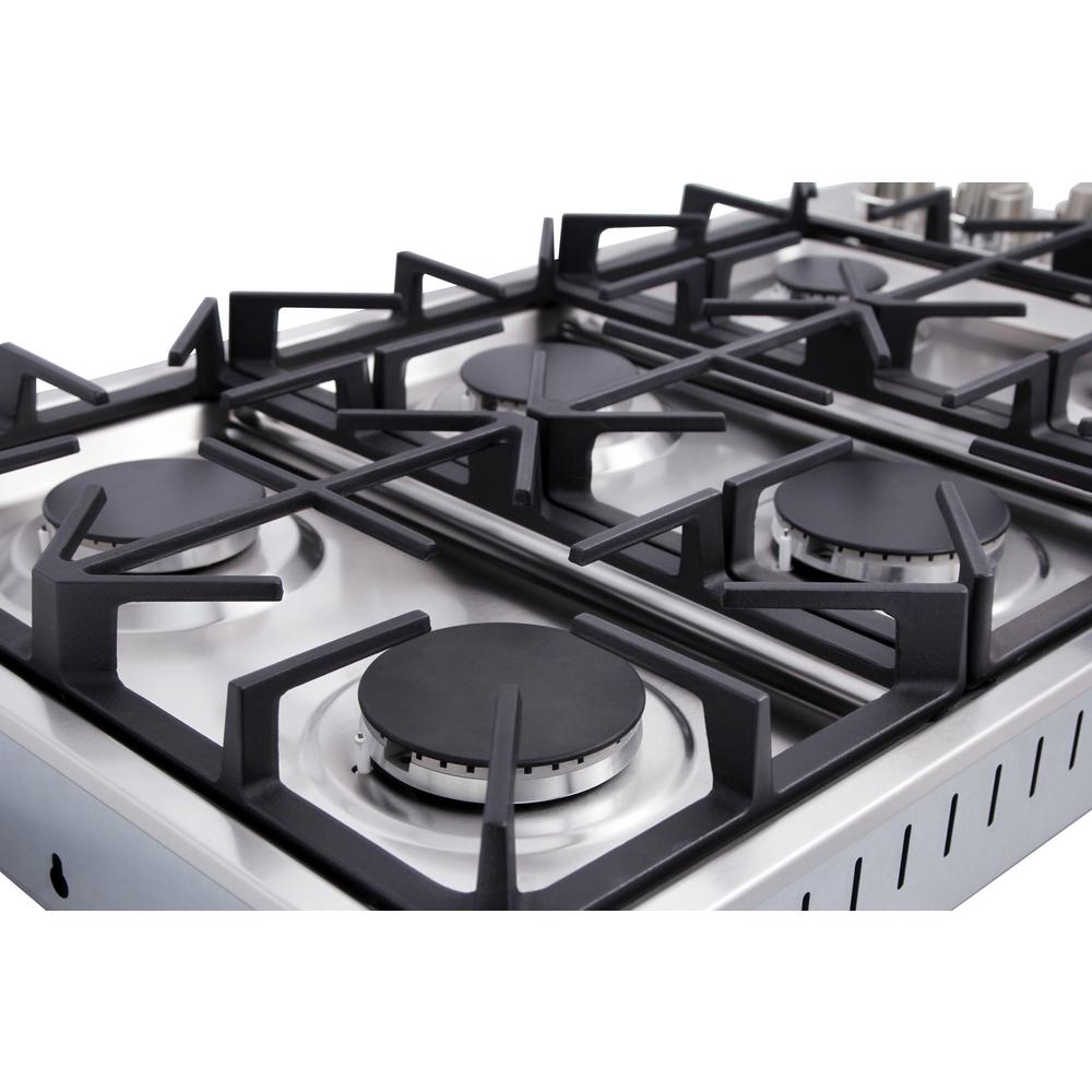 Thor 36 in. Drop - in Natural Gas Cooktop in Stainless Steel, TGC3601 - Smart Kitchen Lab