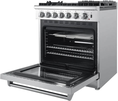 Forno 30 In. Breno Dual Fuel Range in Stainless Steel 5 Italian Burners, FFSGS6196-30 - Smart Kitchen Lab