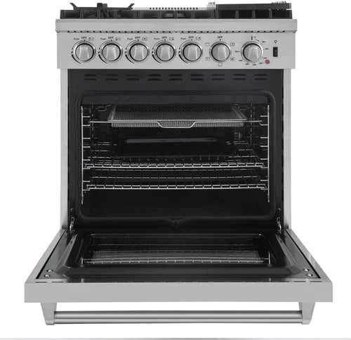 Forno 30 In. Breno Dual Fuel Range in Stainless Steel 5 Italian Burners, FFSGS6196-30 - Smart Kitchen Lab