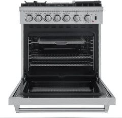 Forno 30 In. Breno Dual Fuel Range in Stainless Steel 5 Italian Burners, FFSGS6196-30 - Smart Kitchen Lab