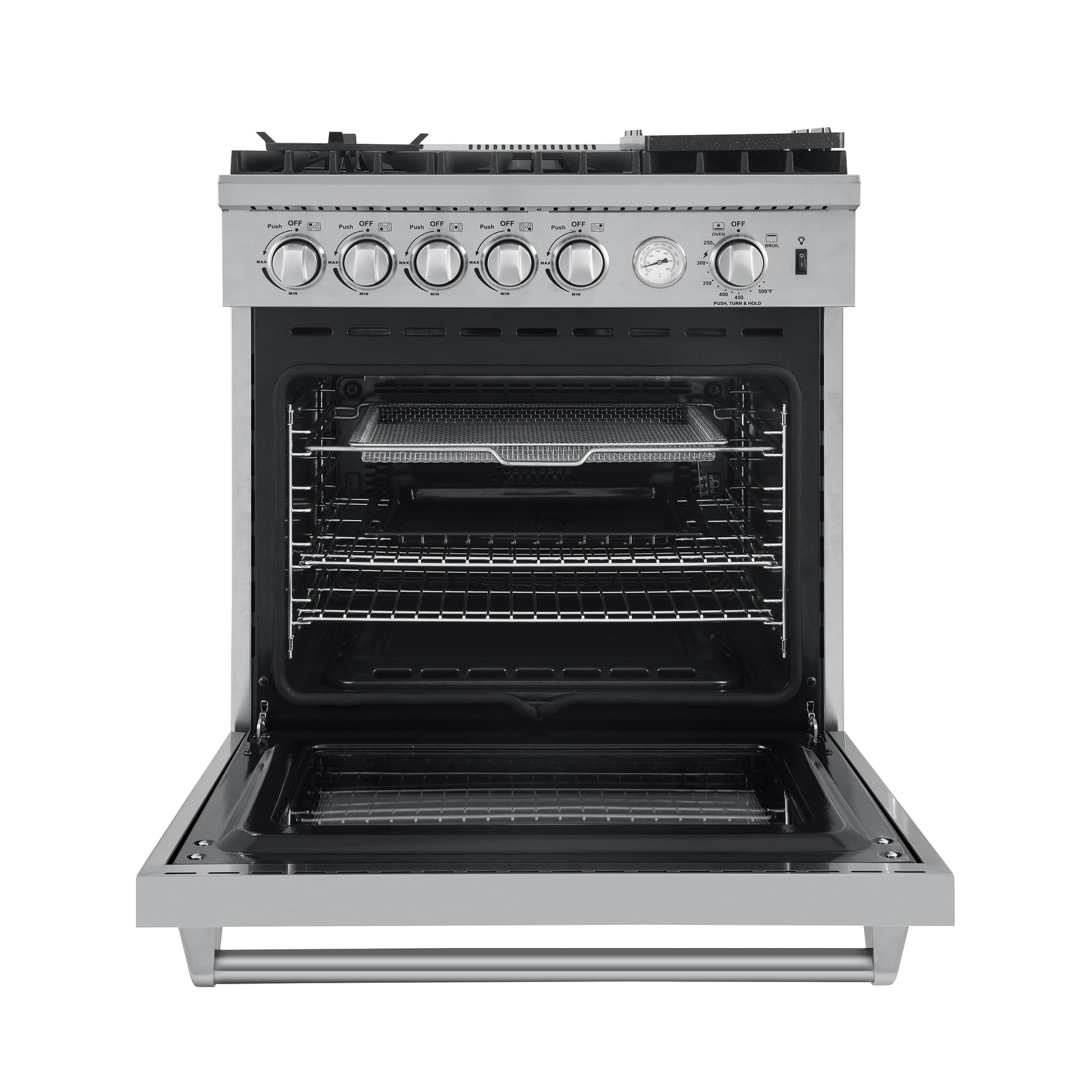 Forno 30 Inch Gas Range, 5 Burners with Air Fryer and Griddle, FFSGS6276-30 - Smart Kitchen Lab