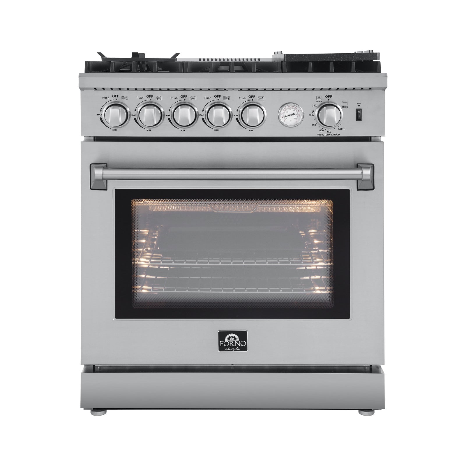 Forno 30 Inch Gas Range, 5 Burners with Air Fryer and Griddle, FFSGS6276-30 - Smart Kitchen Lab