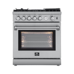 Forno 30 Inch Gas Range, 5 Burners with Air Fryer and Griddle, FFSGS6276-30 - Smart Kitchen Lab