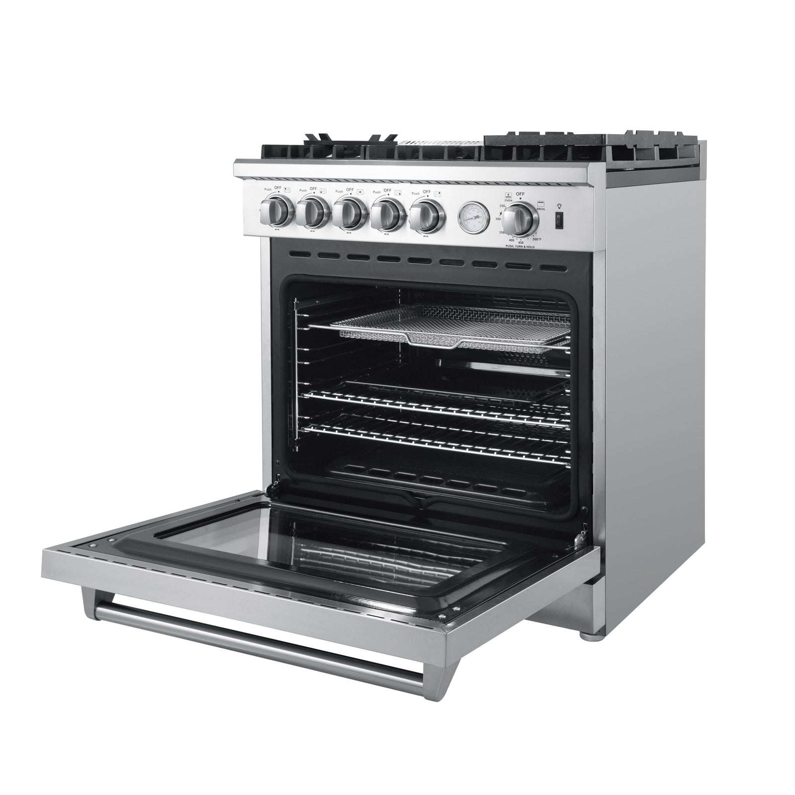 Forno 30 Inch Gas Range, 5 Burners with Air Fryer and Griddle, FFSGS6276-30 - Smart Kitchen Lab