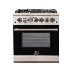 Forno 30″ Pro Series Capriasca Gas Burner / Gas Oven in Stainless Steel 5 Italian Burners, FFSGS6260-30 - Smart Kitchen Lab