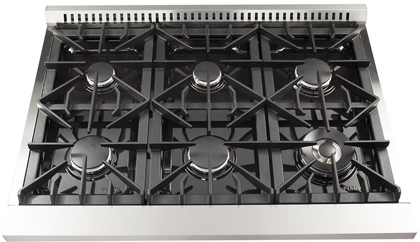 Forno 36″ Galiano Gas Burner / Electric Oven in Stainless Steel 6 Italian Burners, FFSGS6156-36 - Smart Kitchen Lab