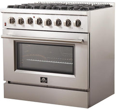 Forno 36″ Galiano Gas Burner / Electric Oven in Stainless Steel 6 Italian Burners, FFSGS6156-36 - Smart Kitchen Lab
