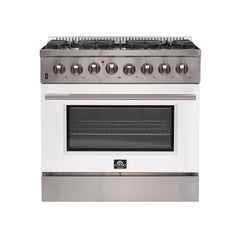 Forno 36″ Galiano Gas Burner / Electric Oven in Stainless Steel 6 Italian Burners, FFSGS6156-36 - Smart Kitchen Lab