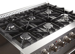 Forno 36″ Galiano Gas Burner / Electric Oven in Stainless Steel 6 Italian Burners, FFSGS6156-36 - Smart Kitchen Lab