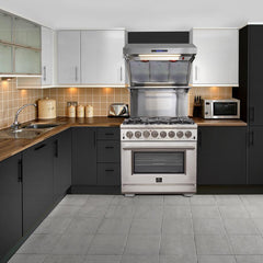 Forno 36″ Galiano Gas Burner / Electric Oven in Stainless Steel 6 Italian Burners, FFSGS6156-36 - Smart Kitchen Lab