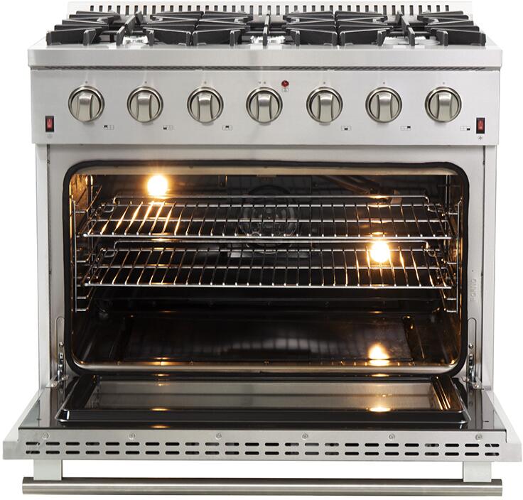 Forno 36″ Galiano Gas Burner / Gas Oven in Stainless Steel 6 Italian Burners, FFSGS6244-36 - Smart Kitchen Lab
