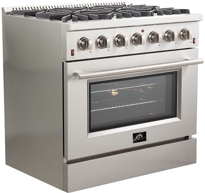 Forno 36″ Galiano Gas Burner / Gas Oven in Stainless Steel 6 Italian Burners, FFSGS6244-36 - Smart Kitchen Lab
