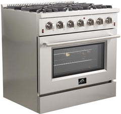 Forno 36″ Galiano Gas Burner / Gas Oven in Stainless Steel 6 Italian Burners, FFSGS6244-36 - Smart Kitchen Lab