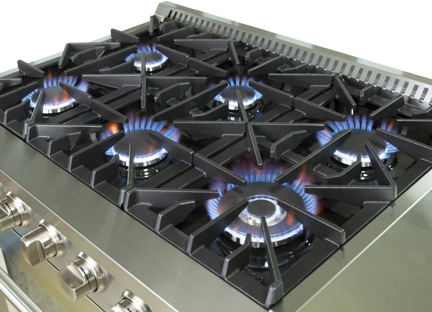 Forno 36″ Galiano Gas Burner / Gas Oven in Stainless Steel 6 Italian Burners, FFSGS6244-36 - Smart Kitchen Lab