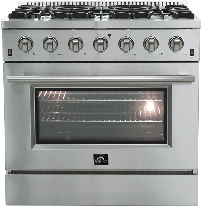 Forno 36″ Galiano Gas Burner / Gas Oven in Stainless Steel 6 Italian Burners, FFSGS6244-36 - Smart Kitchen Lab