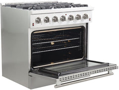 Forno 36″ Galiano Gas Burner / Gas Oven in Stainless Steel 6 Italian Burners, FFSGS6244-36 - Smart Kitchen Lab