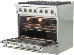 Forno 36″ Galiano Gas Burner / Gas Oven in Stainless Steel 6 Italian Burners, FFSGS6244-36 - Smart Kitchen Lab