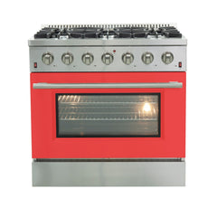 Forno 36″ Galiano Gas Burner / Gas Oven in Stainless Steel 6 Italian Burners, FFSGS6244-36 - Smart Kitchen Lab