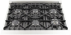 Forno 36″ Galiano Gas Burner / Gas Oven in Stainless Steel 6 Italian Burners, FFSGS6244-36 - Smart Kitchen Lab