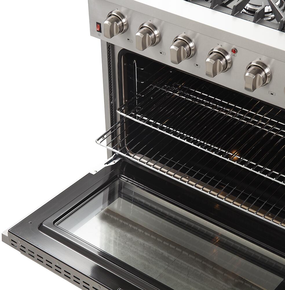 Forno 36″ Galiano Gas Burner / Gas Oven in Stainless Steel 6 Italian Burners, FFSGS6244-36 - Smart Kitchen Lab