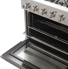 Forno 36″ Galiano Gas Burner / Gas Oven in Stainless Steel 6 Italian Burners, FFSGS6244-36 - Smart Kitchen Lab