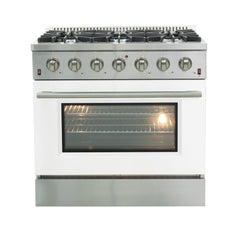 Forno 36″ Galiano Gas Burner / Gas Oven in Stainless Steel 6 Italian Burners, FFSGS6244-36 - Smart Kitchen Lab