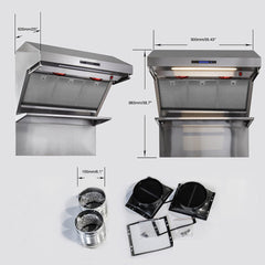 Forno 36 in. 1,200 CFM Wall Mount Range Hood and Back Splash, FRHWM5029-36HB - Smart Kitchen Lab
