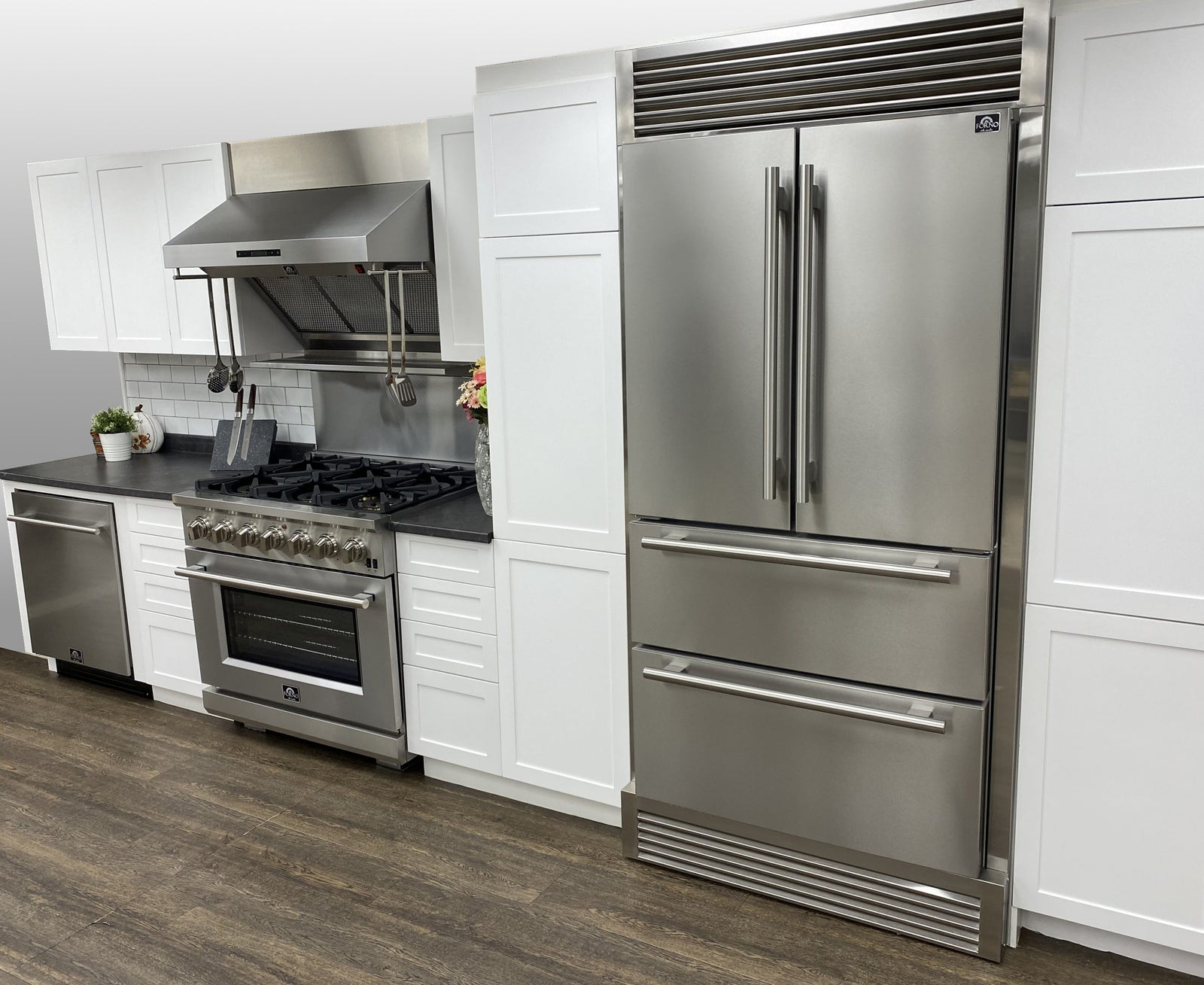 Forno 36 in. 19.3 cu.ft. French Door Refrigerator in Stainless Steel with Grill, FFRBI1820-40SG - Smart Kitchen Lab