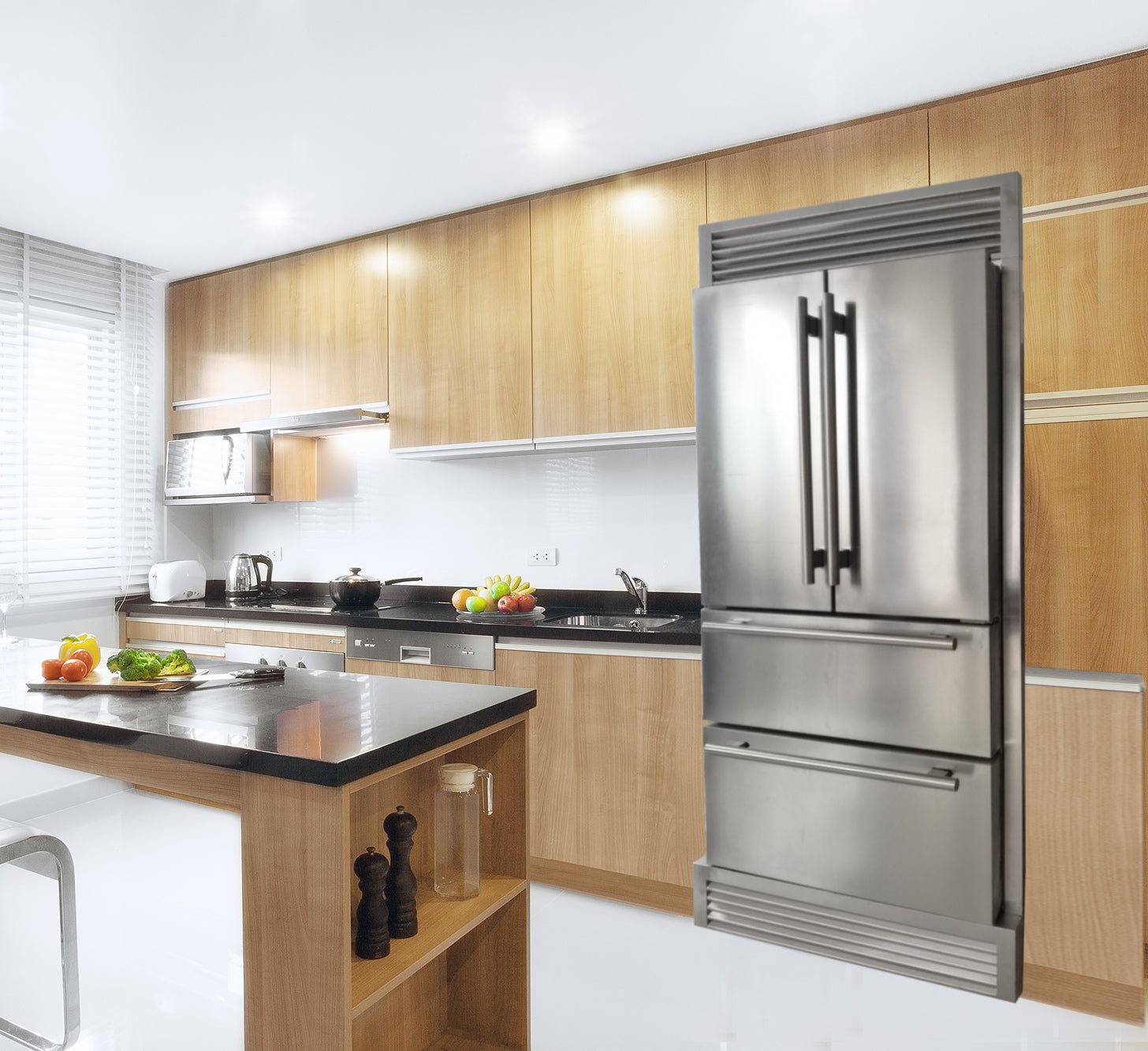 Forno 36 in. 19.3 cu.ft. French Door Refrigerator in Stainless Steel with Grill, FFRBI1820-40SG - Smart Kitchen Lab
