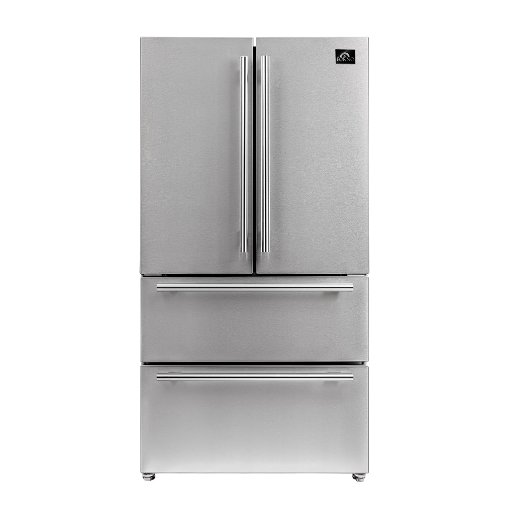 Forno 36 in. 19.3 cu.ft. French Door Refrigerator in Stainless Steel with Grill, FFRBI1820-40SG - Smart Kitchen Lab