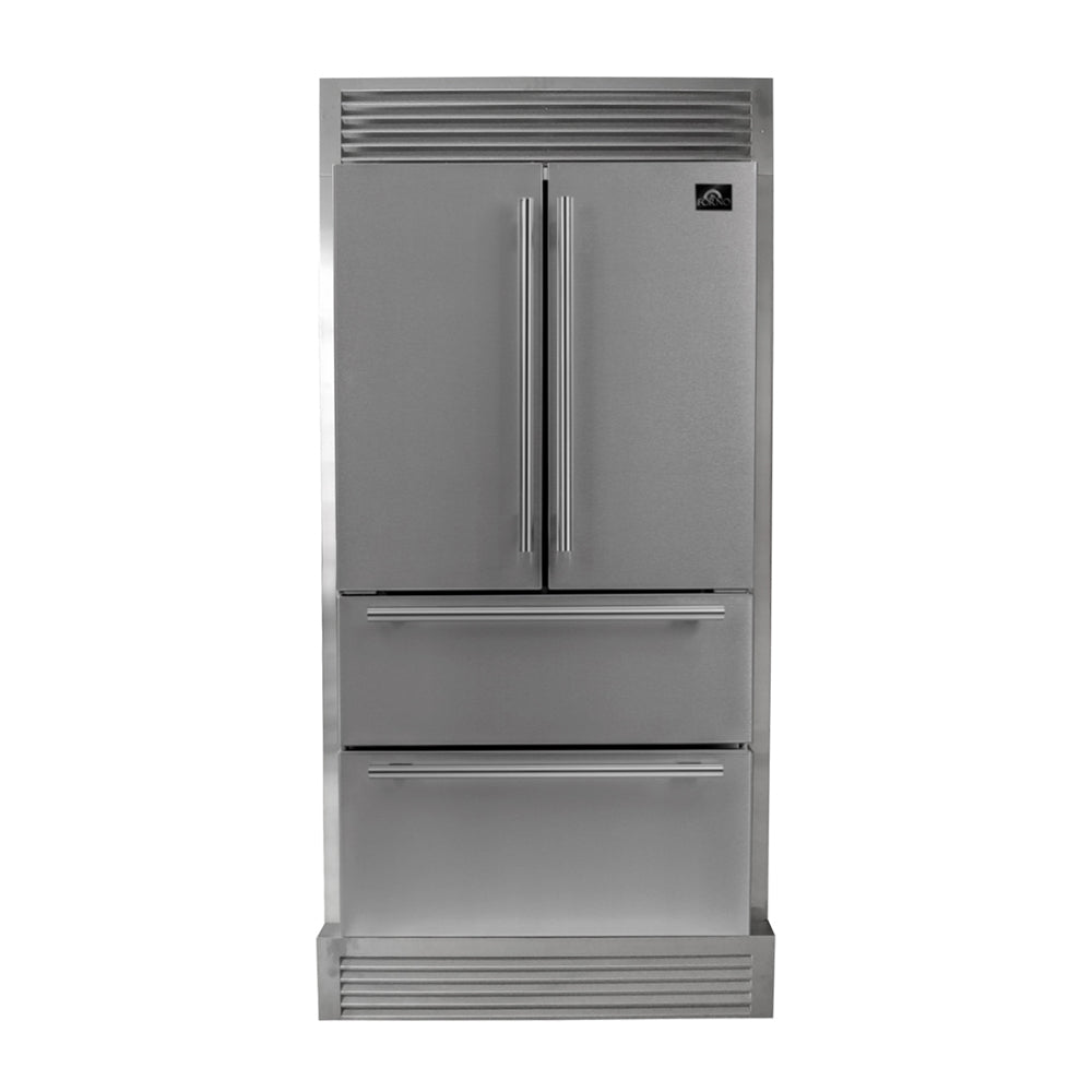 Forno 36 in. 19.3 cu.ft. French Door Refrigerator in Stainless Steel with Grill, FFRBI1820-40SG - Smart Kitchen Lab