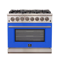 Forno 36″ Pro Series Capriasca Gas Burner / Electric Oven in Stainless Steel 6 Italian Burners, FFSGS6187-36 - Smart Kitchen Lab