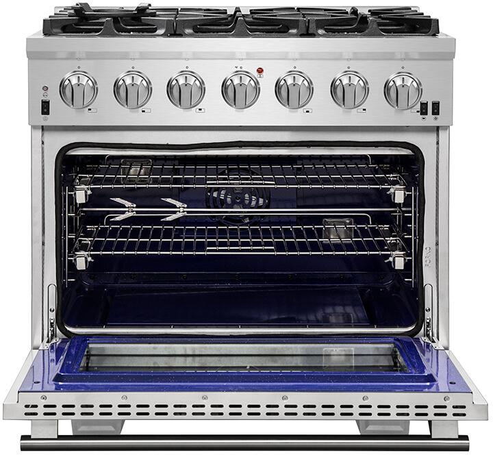 Forno 36″ Pro Series Capriasca Gas Burner / Electric Oven in Stainless Steel 6 Italian Burners, FFSGS6187-36 - Smart Kitchen Lab