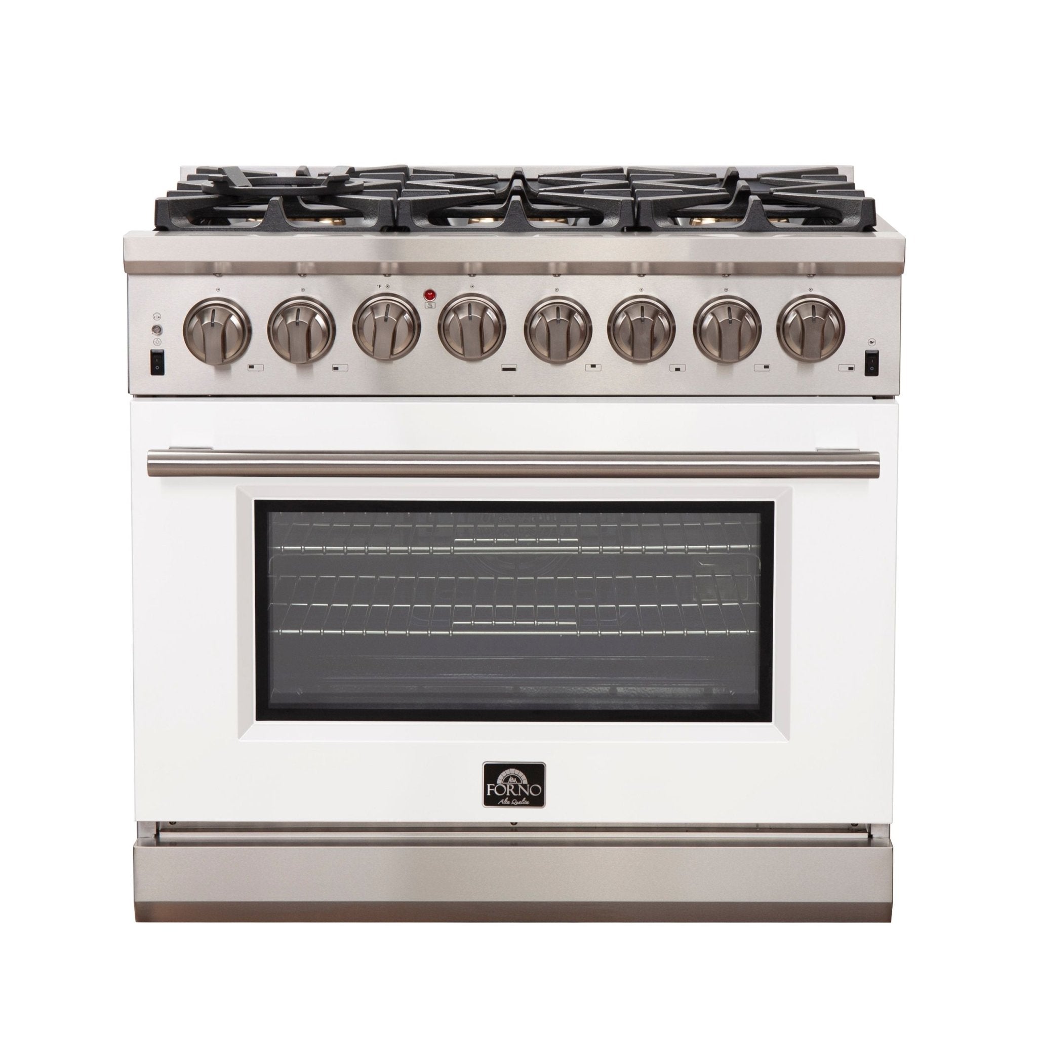 Forno 36″ Pro Series Capriasca Gas Burner / Electric Oven in Stainless Steel 6 Italian Burners, FFSGS6187-36 - Smart Kitchen Lab