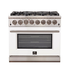Forno 36″ Pro Series Capriasca Gas Burner / Electric Oven in Stainless Steel 6 Italian Burners, FFSGS6187-36 - Smart Kitchen Lab