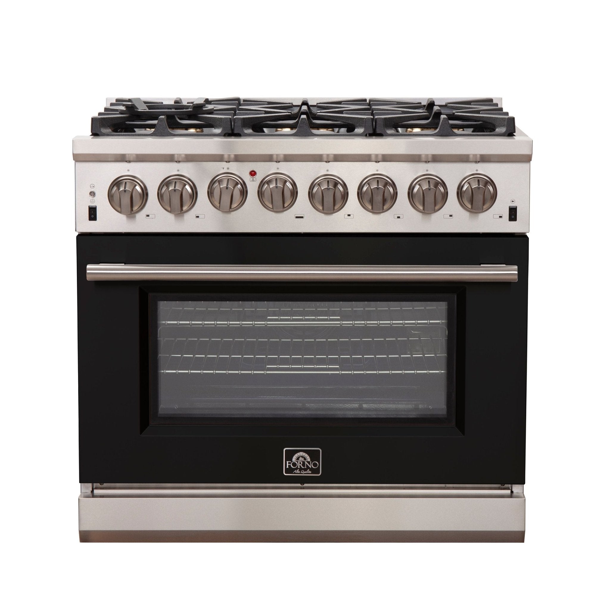 Forno 36″ Pro Series Capriasca Gas Burner / Electric Oven in Stainless Steel 6 Italian Burners, FFSGS6187-36 - Smart Kitchen Lab