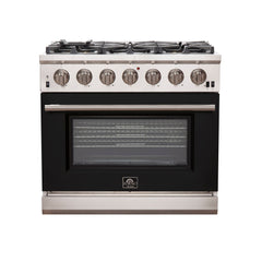 Forno 36″ Pro Series Capriasca Gas Burner / Gas Oven in Stainless Steel 6 Italian Burners, FFSGS6260-36 - Smart Kitchen Lab