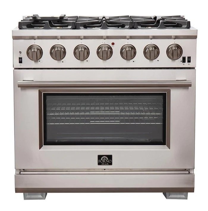 Forno 36″ Pro Series Capriasca Gas Burner / Gas Oven in Stainless Steel 6 Italian Burners, FFSGS6260-36 - Smart Kitchen Lab
