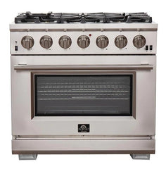 Forno 36″ Pro Series Capriasca Gas Burner / Gas Oven in Stainless Steel 6 Italian Burners, FFSGS6260-36 - Smart Kitchen Lab