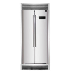 Forno 37 In. Side by Side Counter Depth Refrigerator with 15.6 cu.ft. in Stainless Steel with Steel Grill Trim, FFRBI1805-37SG - Smart Kitchen Lab