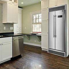 Forno 37 In. Side by Side Counter Depth Refrigerator with 15.6 cu.ft. in Stainless Steel with Steel Grill Trim, FFRBI1805-37SG - Smart Kitchen Lab