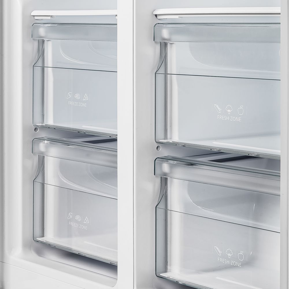 Forno 37 In. Side by Side Counter Depth Refrigerator with 15.6 cu.ft. in Stainless Steel with Steel Grill Trim, FFRBI1805-37SG - Smart Kitchen Lab