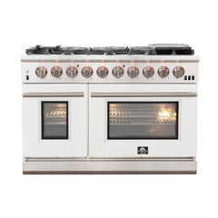 Forno 48″ Pro Series Capriasca Gas Burner / Gas Oven in Stainless Steel 8 Italian Burners, FFSGS6260-48 - Smart Kitchen Lab