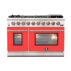 Forno 48″ Pro Series Capriasca Gas Burner / Gas Oven in Stainless Steel 8 Italian Burners, FFSGS6260-48 - Smart Kitchen Lab