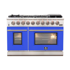Forno 48″ Pro Series Capriasca Gas Burner / Gas Oven in Stainless Steel 8 Italian Burners, FFSGS6260-48 - Smart Kitchen Lab
