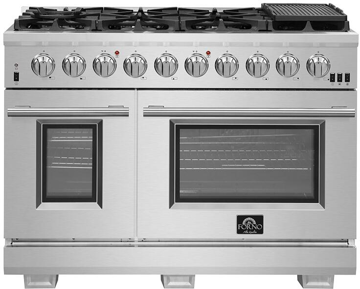 Forno 48″ Pro Series Capriasca Gas Burner / Gas Oven in Stainless Steel 8 Italian Burners, FFSGS6260-48 - Smart Kitchen Lab