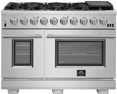 Forno 48″ Pro Series Capriasca Gas Burner / Gas Oven in Stainless Steel 8 Italian Burners, FFSGS6260-48 - Smart Kitchen Lab