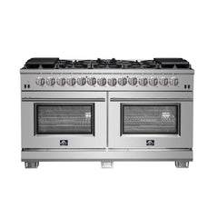 Forno 60 Inch Titanium Pro Series Capriasca Freestanding Dual Fuel Range, FFSGS6187-60 - Smart Kitchen Lab